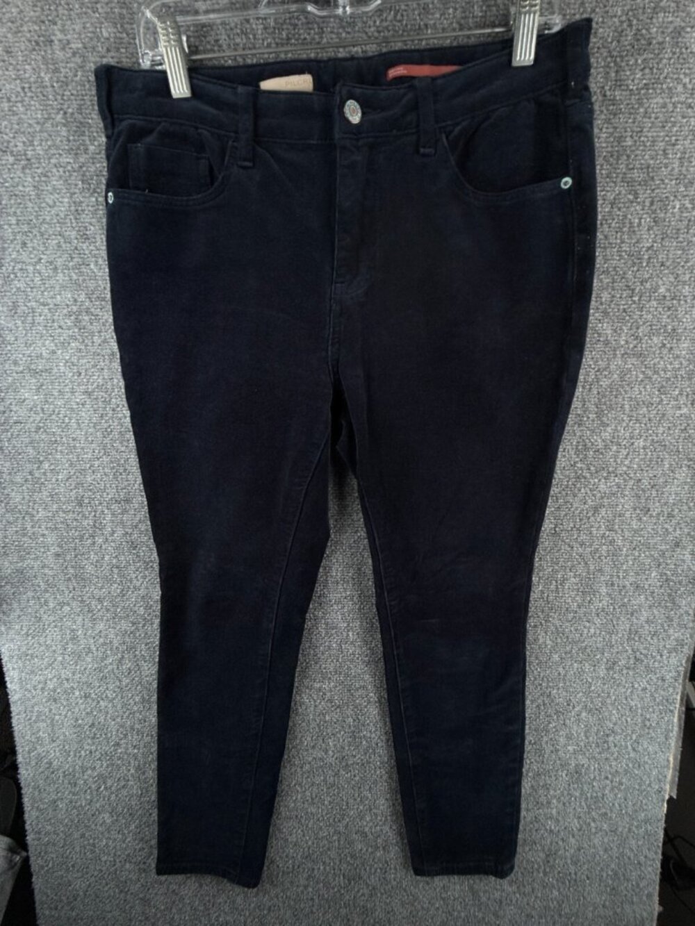 Anthropologie Corduroy Pants Women Pilcro Size 31 Navy Blue Tapered Adult